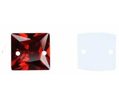 RAINBOW Prisiuvama akrilo akutė 8x8 mm, spalva raudona