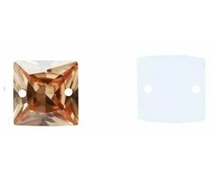 RAINBOW Prisiuvama akrilo akutė 8x8 mm, spalva oranžinė
