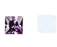 RAINBOW Prisiuvama akrilo akutė 8x8 mm, spalva violetinė
