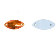 RAINBOW Prisiuvama akrilo akutė 9x20 mm, spalva oranžinė