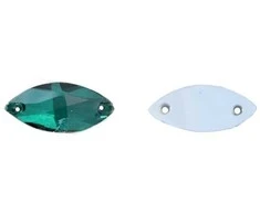 RAINBOW Prisiuvama akrilo akutė 9x20 mm, spalva žalia