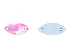 RAINBOW Prisiuvama akrilo akutė 9x20 mm, spalva šviesiai rožinė