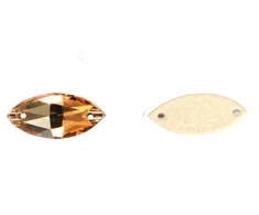 RAINBOW Prisiuvama metalizuota akrilo akutė 7x15 mm, spalva aukso