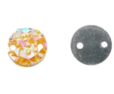 RAINBOW Prisiuvama mozaikinė akrilo akutė 10 mm, spalva geltona