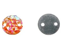RAINBOW Prisiuvama mozaikinė akrilo akutė 10 mm, spalva oranžinė