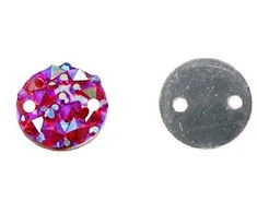 RAINBOW Prisiuvama mozaikinė akrilo akutė 10 mm, spalva rožinė