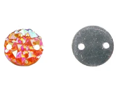 RAINBOW Prisiuvama mozaikinė akrilo akutė 10 mm, spalva oranžinė