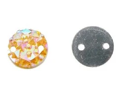 RAINBOW Prisiuvama mozaikinė akrilo akutė 10 mm, spalva geltona