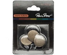 RAINBOW Žalvarinės spaudės-sagos RB-32, dviejų dalių 15mm , 3 komplektai pakuotėje