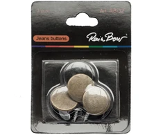 RAINBOW Žalvarinės spaudės-sagos RB-32, dviejų dalių 15mm , 3 komplektai pakuotėje