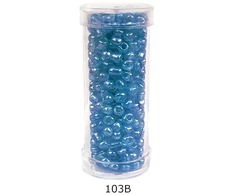 Stikliniai apvalūs karoliukai (biseris) Nr. 6/0 RainBow® plastikinėje tūbelėje 25 g, spalva 103B