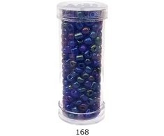 Stikliniai apvalūs karoliukai (biseris) Nr. 6/0 RainBow® plastikinėje tūbelėje 25 g, spalva 168