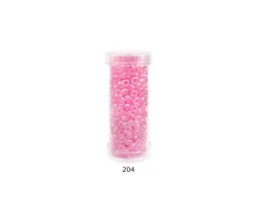 Stikliniai apvalūs karoliukai (biseris) Nr. 6/0 RainBow® plastikinėje tūbelėje 25 g, spalva 204