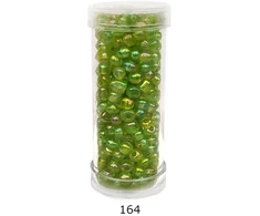 Stikliniai apvalūs karoliukai (biseris) Nr. 6/0 RainBow® plastikinėje tūbelėje 25 g, spalva 164