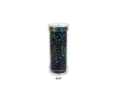 Stikliniai apvalūs karoliukai (biseris) Nr. 6/0 RainBow® plastikinėje tūbelėje 25 g, spalva 604