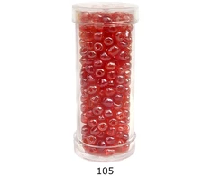 Stikliniai apvalūs karoliukai (biseris) Nr. 6/0 RainBow® plastikinėje tūbelėje 25 g, spalva 105