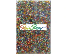 Stikliniai apvalūs karoliukai (biseris) Nr. 6/0 RainBow® 500g, spalva 51