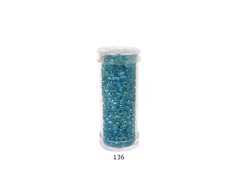 Stikliniai apvalūs karoliukai (biseris) Nr. 6/0 RainBow® plastikinėje tūbelėje 25 g, spalva 136