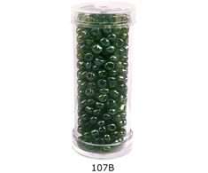 Stikliniai apvalūs karoliukai (biseris) Nr. 6/0 RainBow® plastikinėje tūbelėje 25 g, spalva 107B