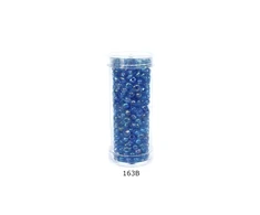 Stikliniai apvalūs karoliukai (biseris) Nr. 6/0 RainBow® plastikinėje tūbelėje 25 g, spalva 163B