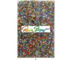 Stikliniai apvalūs karoliukai (biseris) Nr. 6/0 RainBow® 500g, spalva 51