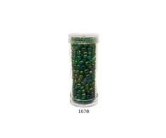 Stikliniai apvalūs karoliukai (biseris) Nr. 6/0 RainBow® plastikinėje tūbelėje 25 g, spalva 167B