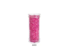 Stikliniai apvalūs karoliukai (biseris) Nr. 6/0 RainBow® plastikinėje tūbelėje 25 g, spalva 2203