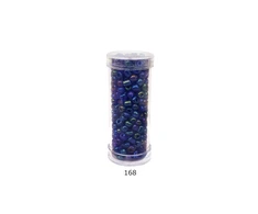 Stikliniai apvalūs karoliukai (biseris) Nr. 6/0 RainBow® plastikinėje tūbelėje 25 g, spalva 168
