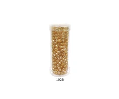 Stikliniai apvalūs karoliukai (biseris) Nr. 6/0 RainBow® plastikinėje tūbelėje 25 g, spalva 102B
