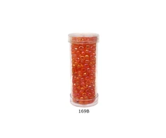 Stikliniai apvalūs karoliukai (biseris) Nr. 6/0 RainBow® plastikinėje tūbelėje 25 g, spalva 169B