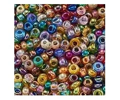 Stikliniai apvaūsi karoliukai (biseris) 6/0 RainBow® 10 g, spalva D5