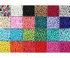 Stiklinių apvalių karoliukų (biserio) 6/0 RainBow® 24 spalvų po 10 g rinkinys, ryškus