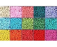 Stiklinių apvalių karoliukų (biserio) 6/0 RainBow® 15 spalvų po 10 g rinkinys, ryškus