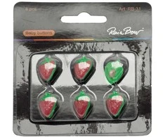 Vaikiškos sagos RainBow® Žemuogė RB-31 18mm, 6vnt.