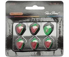 Vaikiškos sagos RainBow® Žemuogė RB-31 18mm, 6vnt.