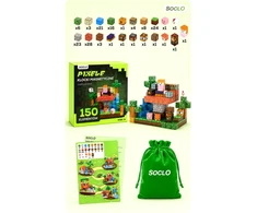 Magnetinės 3D pikselių kaladėlės vaikams, 150 elementų su laikymo maišeliu