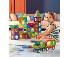 Magnetinės edukacinės kaladėlės vaikams 3D panelės 149 dalių didelis rinkinys