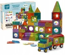 Magnetinės edukacinės kaladėlės vaikams 3D panelės 149 dalių didelis rinkinys