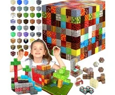 Magnetiniai konstruktoriai vaikams, 100 el., kubeliai su 6 figūrėlėmis, 3D rinkinys