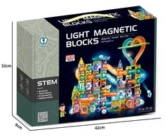 Magnetinis šviečiančių kaladėlių rinkinys 202 vnt.