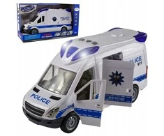 Policijos automobilis su LED šviesomis, garsais ir POWER FRICTION varikliu