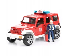 Ugniagesių Jeep Wrangler su ugniagesio figūrėle, šviesomis ir garsais – Bruder 02528