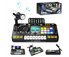 Vaikiška DJ konsolė-mikseris su mikrofonu, pianinu, LED ir Bluetooth, nuo 3 metų