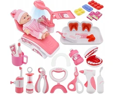 Vaikiškas gydytojo ir odontologo rinkinys click4TOYS, rožinis, dėkle
