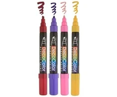 Akriliniai markeriai Marvy Decocolor Acrylic #315-4E Bright, 4 vnt.