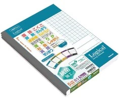 Užrašų knygelės „Logical Swing Notebook – Casual Color Series“ su sidabro jonų danga, semi B5 langeliais 5 mm- įv. spalvų (5 vnt.) HB5-H511-5P