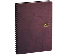 Japoniškas spiralinis darbo kalendorius 2027 „Planning Diary Crespin“ A5, rudas PD-1006-27