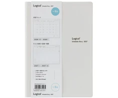 Japoniškas verslo darbo kalendorius 2027 "Logical Diary Business" A5, pilkas, NSB-A508-27IV