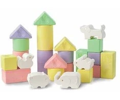 Kaladėlių kūdikiams rinkinys iš natūralių ryžių “Mochi Rice Animal Blocks”