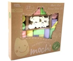 Kaladėlių kūdikiams rinkinys iš natūralių ryžių “Mochi Rice Animal Blocks”